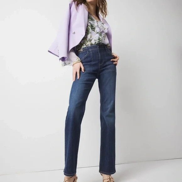 White House Black Market Dark Blue Flare Jeans